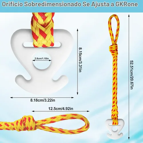 Vista 2 de Conector rápido de cuerda remolcable remolcable de barco, tubo remolcable de agua para tubos, esquí, wake boarding con Seadoo, moto acuática