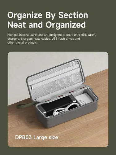 Vista 2 de Hagibis Organizador de artículos electrónicos, estuche de viaje organizador de cables, bolsa portátil impermeable para cable, cargador, banco
