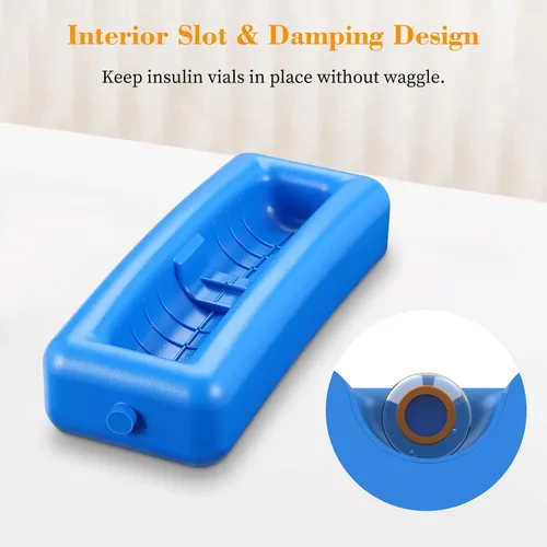 Vista 4 de MEDMAX Estuche enfriador de transporte para viales de insulina, organizador portátil para diabéticos, resistente al agua, funda protectora rígida