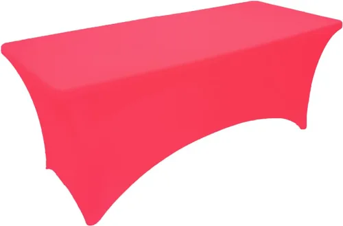 Vista 9 de Mantel de mesa de elastano elástico marfil de 4 pies para mesa plegable rectangular ajustable