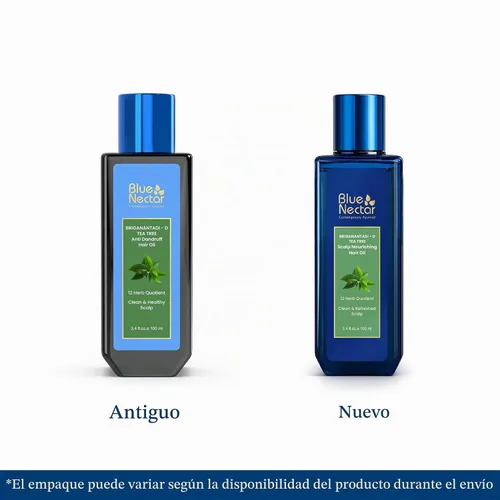 Vista 2 de Aceite de néctar azul 10% Bhringraj y 5% de neem para caspa capilar con aceite de árbol de té