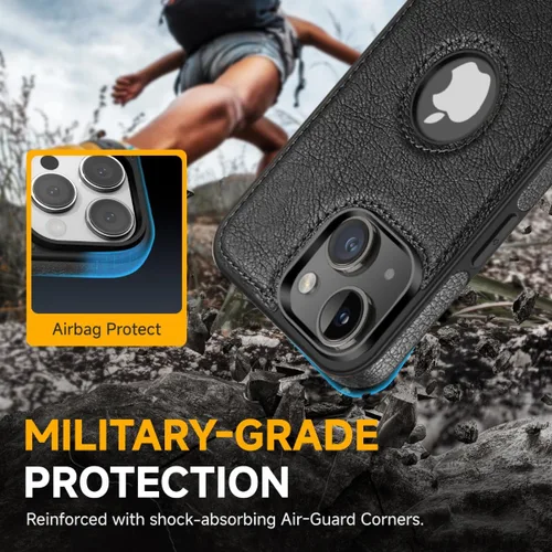 Vista 6 de Funda protectora de cuero de lujo con diseño único para iPhone 13 Mini, antideslizante, resistente a los arañazos, ultra delgada, funda protectora