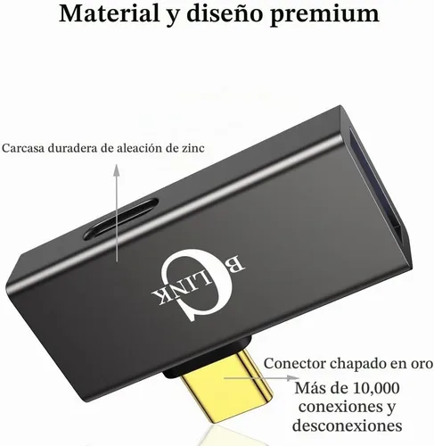 Vista 5 de BCLINK - Adaptador USB C a USB 3.1 2 en 1 con puerto de carga de 100 W, convertidor Thunderbolt 4/3 OTG para Meta Quest 2, iPhone 15, MacBook, iMac