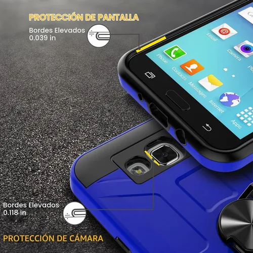Vista 7 de Jeylly Funda para Galaxy J7 con soporte, color azul Azul/Negro