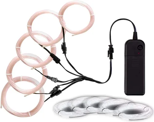 Vista 11 de MaxLax Cable EL, luces de neón portátiles, cable EL 5 en 3.3 ft, alambre electroluminiscente para decoración de Halloween, fiesta de Navidad Ten
