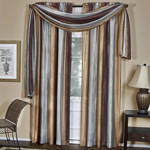 Vista 5 de Designer Home - Cortinas degradadas para ventana, modernos paneles semitransparentes para ventana, tratamiento de ventana para sala de estar, Marrón
