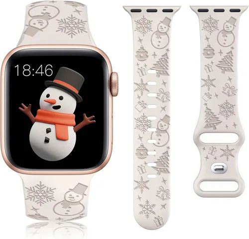 Vista 11 de W-RARA Correa grabada de Halloween compatible con Apple Watch Band de 1.496 in 1.575 in 1.614 in 1.654 in 1.732 in 1.772 in 1.929 in para mujeres