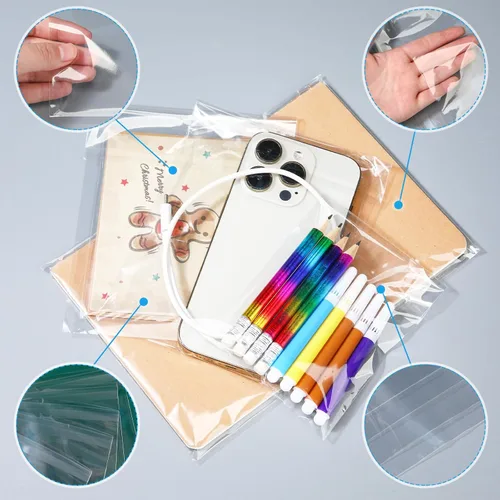 Vista 5 de Kosiz - 600 bolsas para violonchelo, 3 x 5 pulgadas, 5 x 7 pulgadas, 6 x 9 Bolsas de celofán de plástico transparente, autoadhesivas resellables