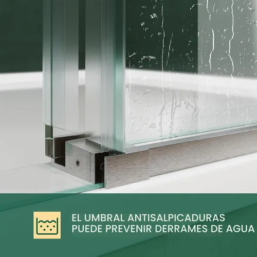 Vista 6 de ELEGANT Puerta de ducha deslizante sin marco de 44-48 pulgadas de ancho x Níquel cepillado