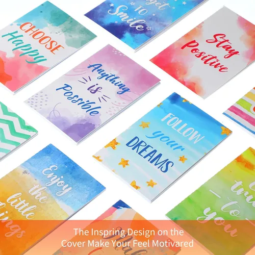Vista 3 de 24 blocs de notas inspiradores, mini citas motivacionales, cuaderno pequeño colorido de bolsillo, bloc de notas, cuaderno inspirador para escuela