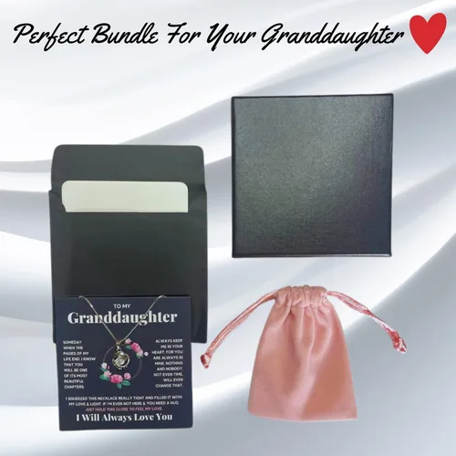 Vista 4 de Collar para nietas, regalos de abuelas o abuelos, para mi nieta, joyería para una graduación o cumpleaños, con una tarjeta y una caja de regalo