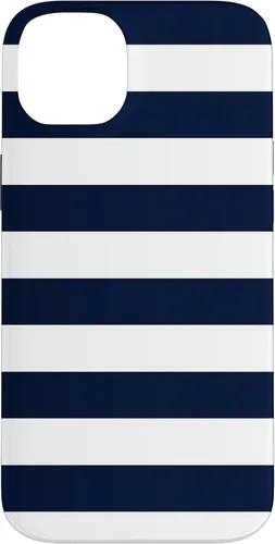 Vista 15 de Azul marino blanco rayas geométricas femeninas rayas preppy rayas caso para iPhone 17