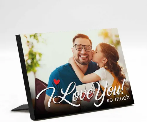 Vista 30 de InterestPrint Panel de fotos personalizado para papá y nombre para exhibición de mesa, Papá te amamos más que todas las estrellas en el cielo, marco