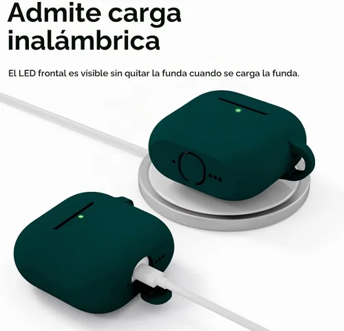 Vista 5 de Funda compatible con AirPods de 4ª generación, funda de silicona protectora suave con kit de limpieza, accesorios para Apple AirPods 4 Gen 2024, LED