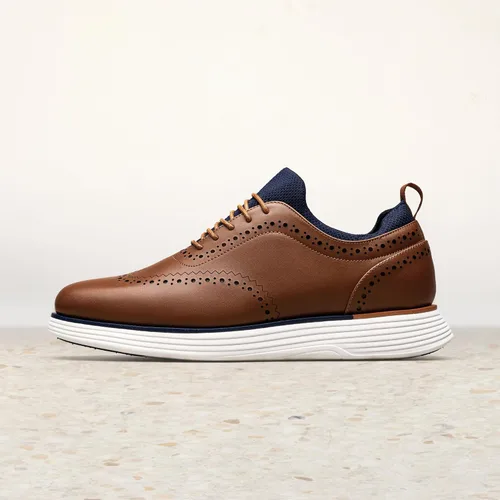 Vista 3 de Bruno Marc Zapatillas de vestir MaxFlex Oxfords para hombre Marrón