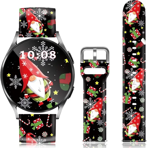 Vista 26 de Correa de reloj de 20 mm de Navidad compatible con Samsung Galaxy 6/5/5 Pro/4/4 Classic/3 (41 mm)/Active 1 y 2, tamaños 40 mm 41 mm 42 mm 44 mm 45