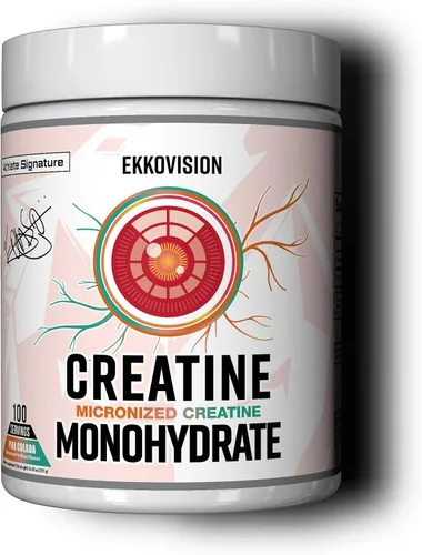 Vista 11 de Ekkovision Polvo de Monohidrato de Creatina Micronizado, Cereza Negra, Suplemento Pre Entrenamiento y Post Entrenamiento para Hombres y Mujeres