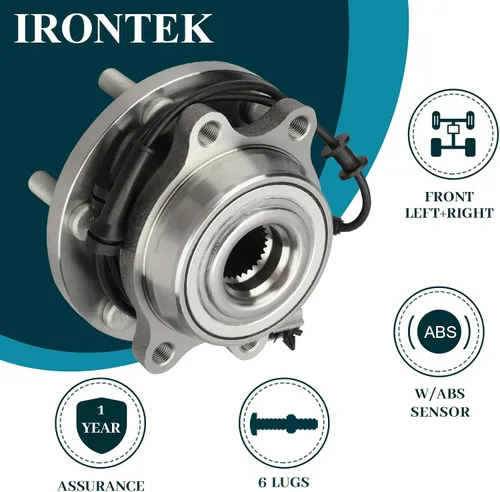 Vista 2 de IRONTEK 515065 Buje de rueda delantera y conjunto de cojinetes 4WD Compatible con Nissan Frontier 2005-2015/Xterra, Pathfinder 2005-2012
