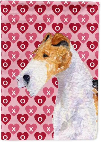 Vista 128 de Caroline's Treasures SS4484GF Bandera de jardín con diseño de bulldog inglés y corazones para el Día de San Valentín, bandera decorativa para patio