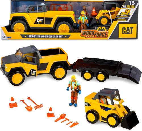 Vista 7 de Cat Workforce Bulldozer - Juego de acción de 23 piezas de construcción con figura articulada de 4 pulgadas, compuesto y moldes que no se secan