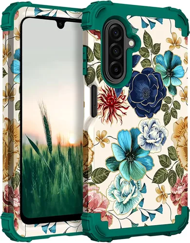 Vista 106 de Hocase Funda para Galaxy A37 5G, protección resistente a prueba de golpes, parachoques de goma de silicona suave+funda protectora híbrida