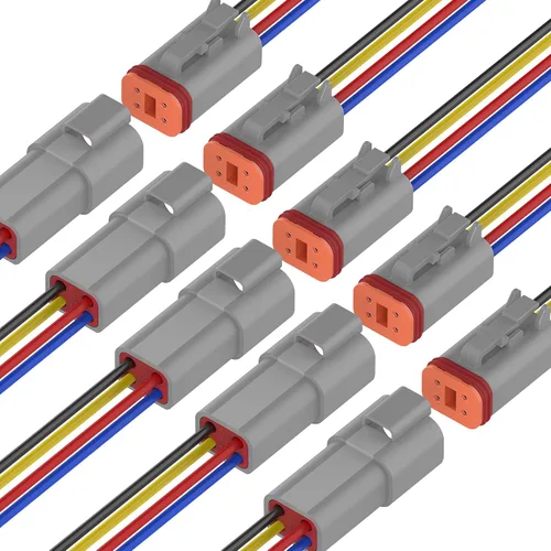 Vista 8 de Conector de cable eléctrico de 2 pines, 7.9 pulgadas, 16 AWG, macho hembra, impermeable, enchufe de desconexión rápida para automóvil, camión