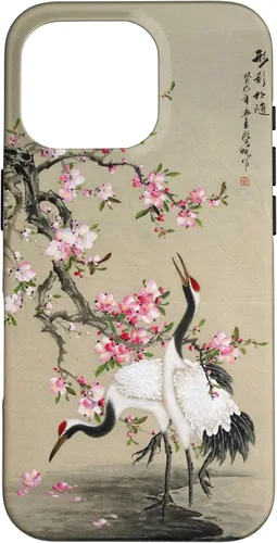 Vista 20 de Red Cap Cranes with Plum Blossoms Japanese Woodblock Art Case for iPhone 17