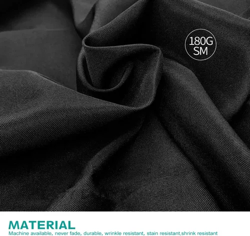 Vista 2 de Surmente - Manteles negros para mesas rectangulares de 6 pies, 30 x 72 pulgadas Protector de mesa ajustado, sin arrugas, tela de poliéster