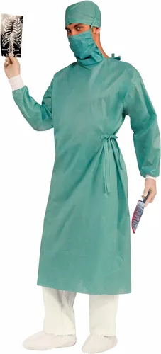 Vista 2 de Forum Novelties - Disfraz de médico cirujano para hombre, Verde