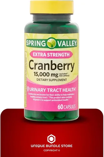 Vista 5 de Cápsulas de arándano, 15,000 mg, suplemento dietético extra fuerte, pastillas de arándano para mujeres, 60 unidades + organizador de píldoras de 7