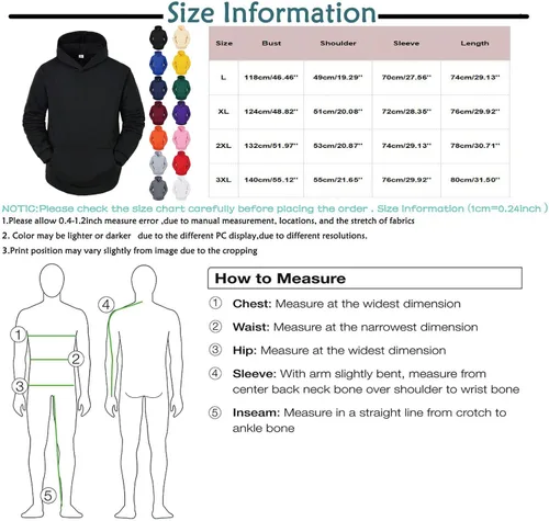 Vista 3 de Sudaderas con capucha para hombre, manga larga, con bolsillos, lisas, térmicas, grandes y altas, ajuste regular, sudaderas con capucha D04E