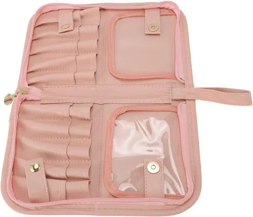 Vista 8 de Agatige 20 Pockets Makeup Brush Organizer, Stand Up Water Proof Travel Cosmetic Brushes Case Toiletry Bags For Women And Men Outdoor