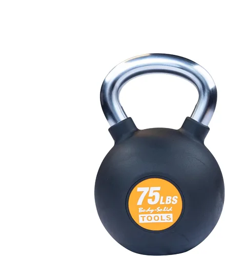 Vista 11 de Body-Solid Tools (KBZ) - Pesas rusas de hierro fundido de 5, 10, 15, 20 libras a 80 libras con peso de color recubierto de goma y mango