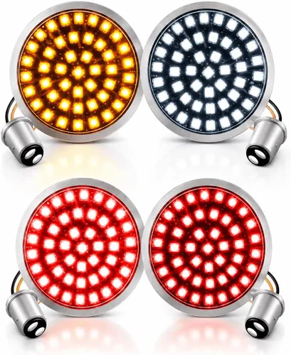 Vista 11 de Eagle Lights 8748TS-G2B-4-C Midnight Edition Kit de señal de giro LED delantera y trasera de 2 pulgadas compatible con motocicletas Harley Davidson