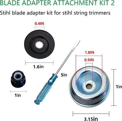 Vista 5 de Cabezal cortador de malezas de alambre de acero giratorio de 8 pulgadas con kit adaptador universal compatible con recortadoras de cuerdas