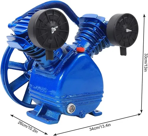 Vista 3 de Cabezal de bomba de compresor de aire Doble etapa V-0.25/8,3HP 115PSI V-tipo 2-Cilindro Bomba del compresor de aire Cabeza 2.2KW (V-0.25/8)