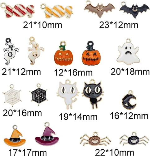 Vista 2 de Julie Wang Alloy Pendant for Halloween Thanksgiving Christmas Valentine’s Day Gifts Jewelry Making - Pumpkin, Maple Leaf, Snowflake, Heart Charms
