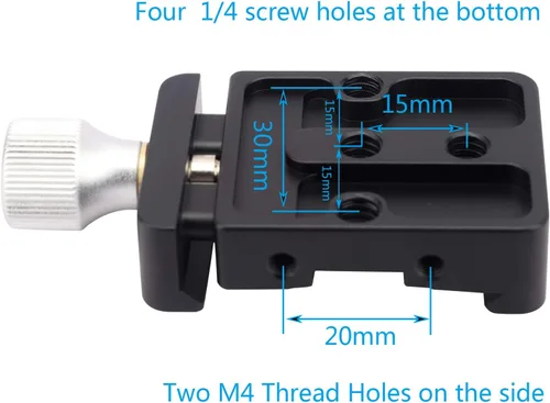 Vista 7 de Haoge CP-40 DSLR y abrazadera de liberación rápida sin espejo para conversión estándar tipo Arca Elevar Elevar Elevar Compatible con DJI Ronin S/SC