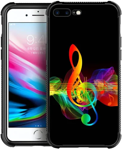 Vista 38 de DJSOK Funda compatible con iPhone 7/8 Plus, diseño con patrón de parachoques trasero, esquinas reforzadas antiarañazos, caver de TPU suave, fundas