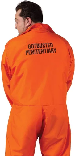 Vista 2 de Disfraz de penitenciario de FunWorld para hombre, Naranja