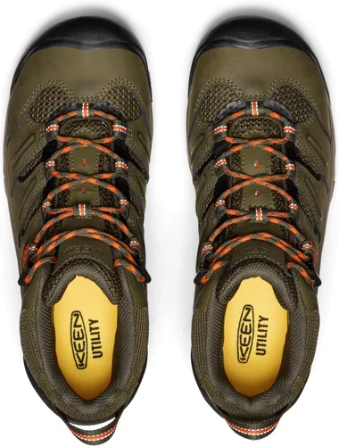 Vista 5 de KEEN Utility Lansing Mid Steel Toe Botas de trabajo impermeables para hombre verde oliva/negro