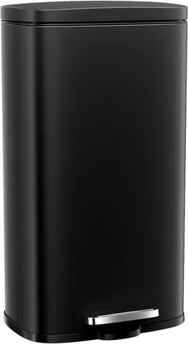 Vista 15 de Arlopu Cubo de basura de acero inoxidable de 8/13.2 galones, cubo de basura de cierre suave con cubo interior de plástico extraíble, a prueba