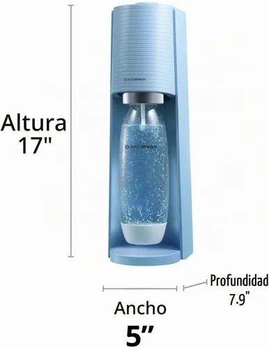 Vista 10 de SodaStream Terra - paquete para agua con gas (azul niebla), con CO2, botellas DWS y sabores Bubly Drops