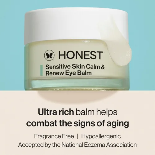 Vista 2 de Honest Beauty Sensitive Skin Calm Renew Bálsamo para ojos, hidratante, reafirmante, hipoalergénico, sin fragancia, vegano, 0.5 onzas
