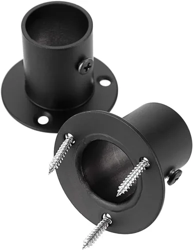 Vista 3 de OwnMy Paquete de 4 soportes de barra de acero inoxidable, soporte de tubo de montaje en pared con tornillos para armario, armario, barra de cortina