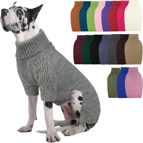 Vista 70 de IECOii Suéter de perro salchicha de cuello alto para perros pequeños, medianos y hembras, elástico y transpirable, abrigo de punto cálido, para Negro