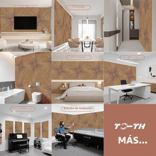 Vista 8 de TO-TH Paneles de pared acústicos autoadhesivos para amortiguar el ruido