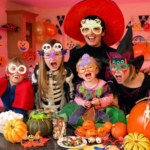 Vista 7 de Max Fun 24 vasos de fiesta de Halloween, gafas de fiesta con purpurina a granel para niños, regalos de fiesta de Halloween, suministros de decoración