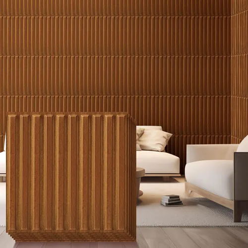 Vista 11 de Nuanchu 32 piezas de paneles de pared de listones 3D de 12 x 12 pulgadas de PVC con textura estriada, paneles cortables y pinta bles para arte
