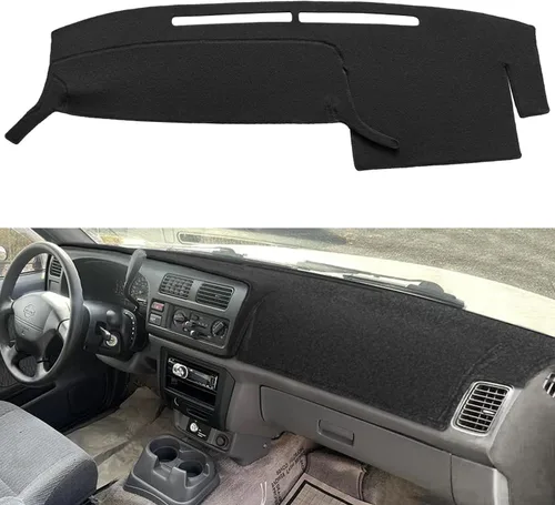 Vista 11 de Yiz Funda para salpicadero de ajuste personalizado para Nissan Frontier Xterra 2002 2003 2004 (Negro) J158